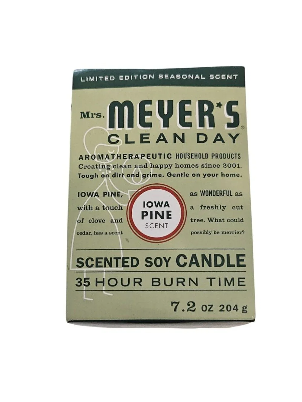 Mrs. Meyer's Clean Day Soy Candle Iowa Pine 7.2 oz New